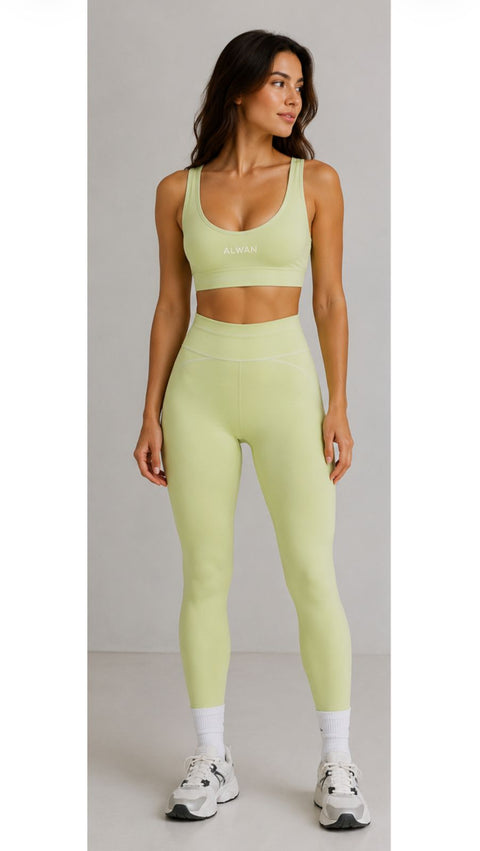 Solid 2-Piece Yoga Set Soft Nylon/ Spandex